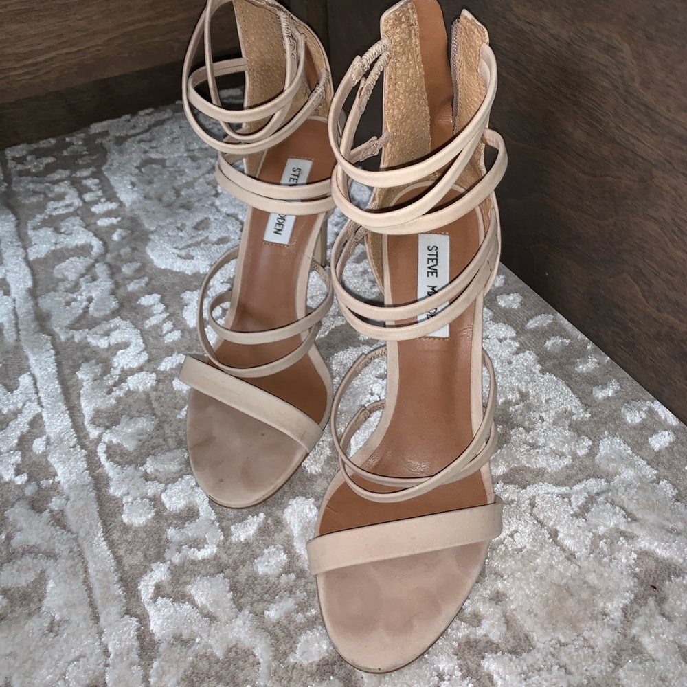 Steve Madden Nude Strappy Heels